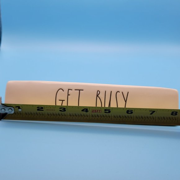 Rae Dunn Desk Plaque Get Busy Monochrome Black and White - Picture 7 of 7